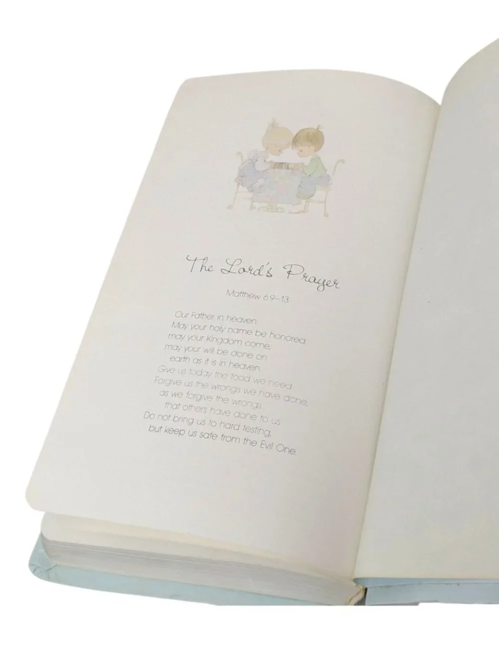 Vintage 1980s Precious Moments Blue Holy Bible Catholic Edition Today's English